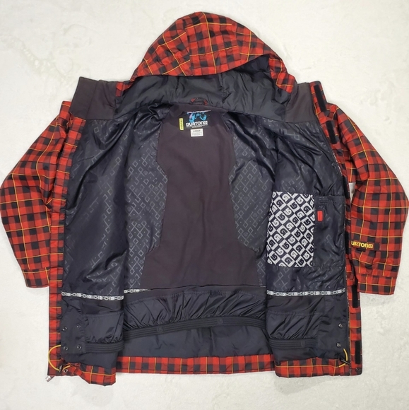 Burton White Collection Bit O Heaven Snowboard Jacket Men's L EUC Plaid - Picture 8 of 12
